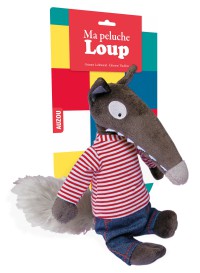 Ma peluche loup habillée - Marinière et jean