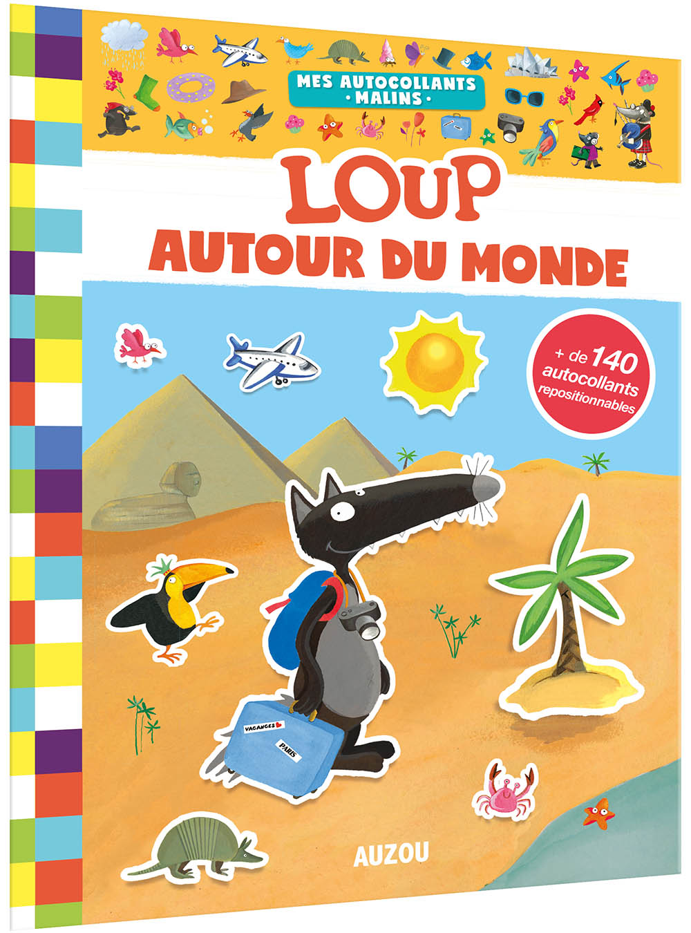 Mes Autocollants Malins - Loup Autour Du Monde