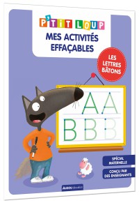 Mes activités effaçables P'tit Loup - Lettres bâtons